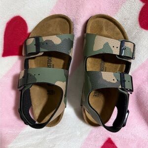 Birkenstock Kids Milano Sandals - Desert Soil Camo Khaki, Size 10C (28)
